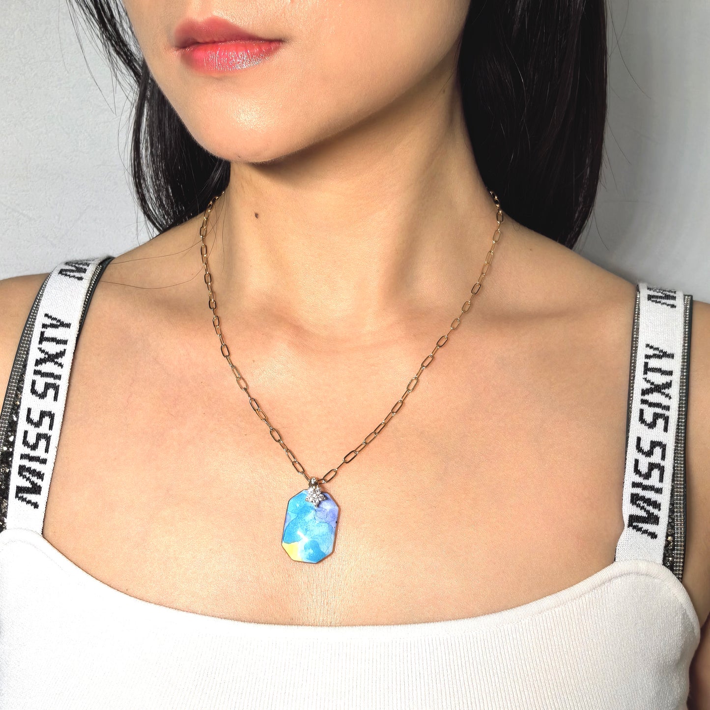 Color Intrigue Porcelain Necklace - Ocean Blue