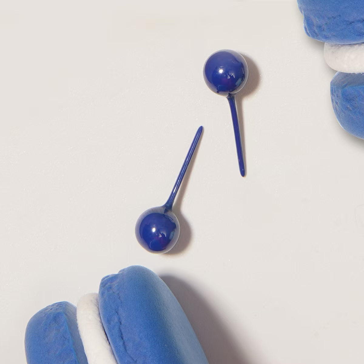Ceramic Stud Earrings - Blue