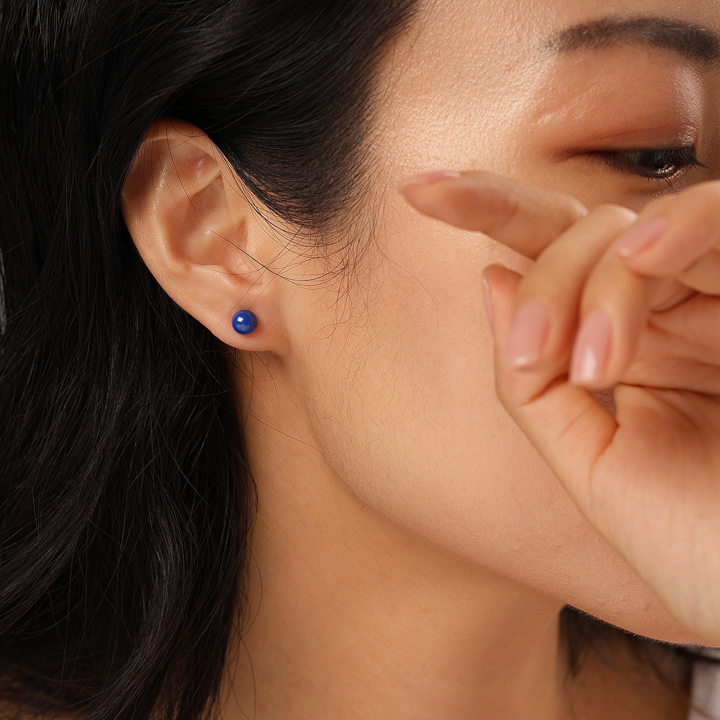 Ceramic Stud Earrings - Blue