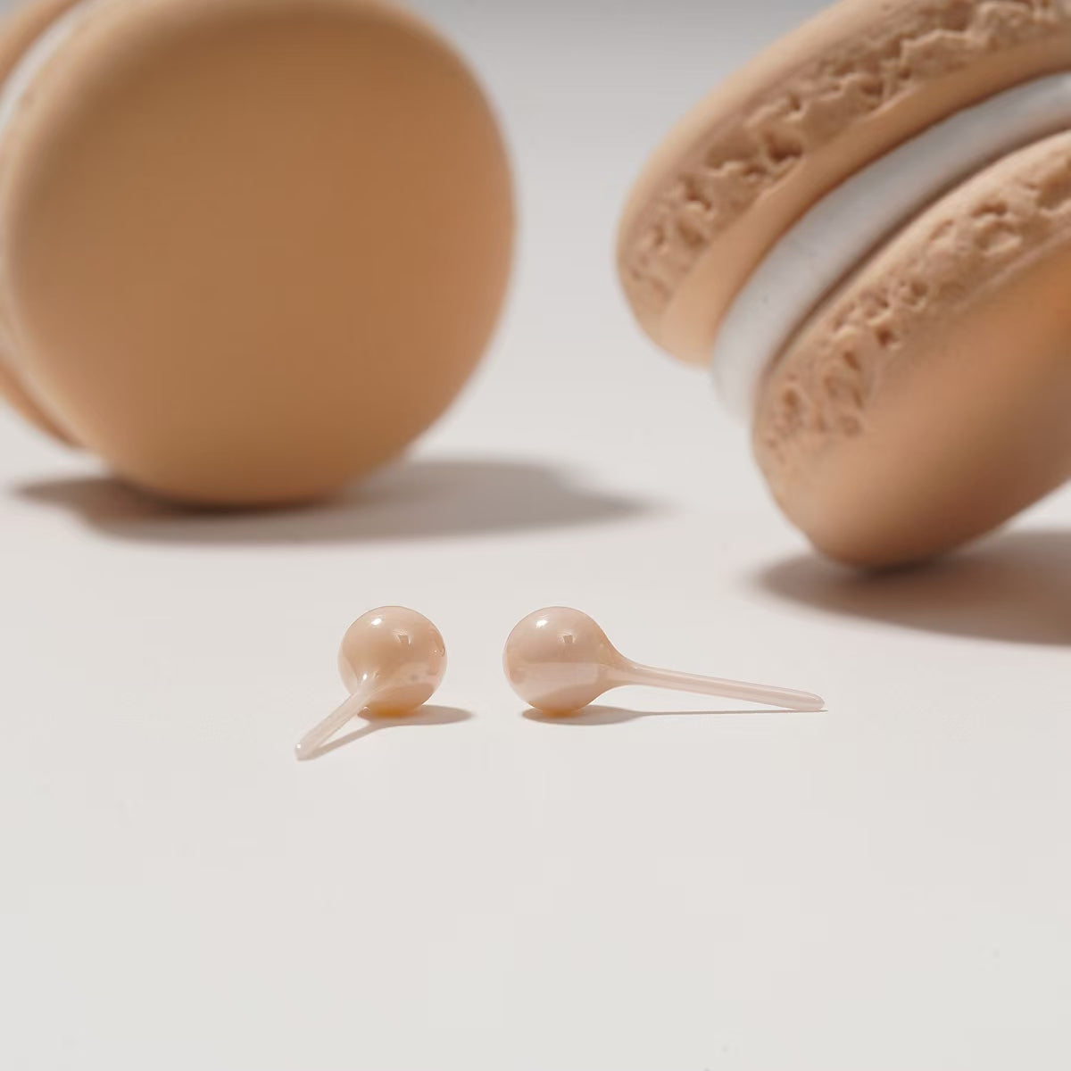 Ceramic Stud Earrings - Pink
