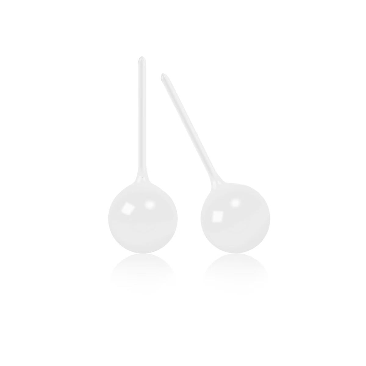 Ceramic Stud Earrings - White