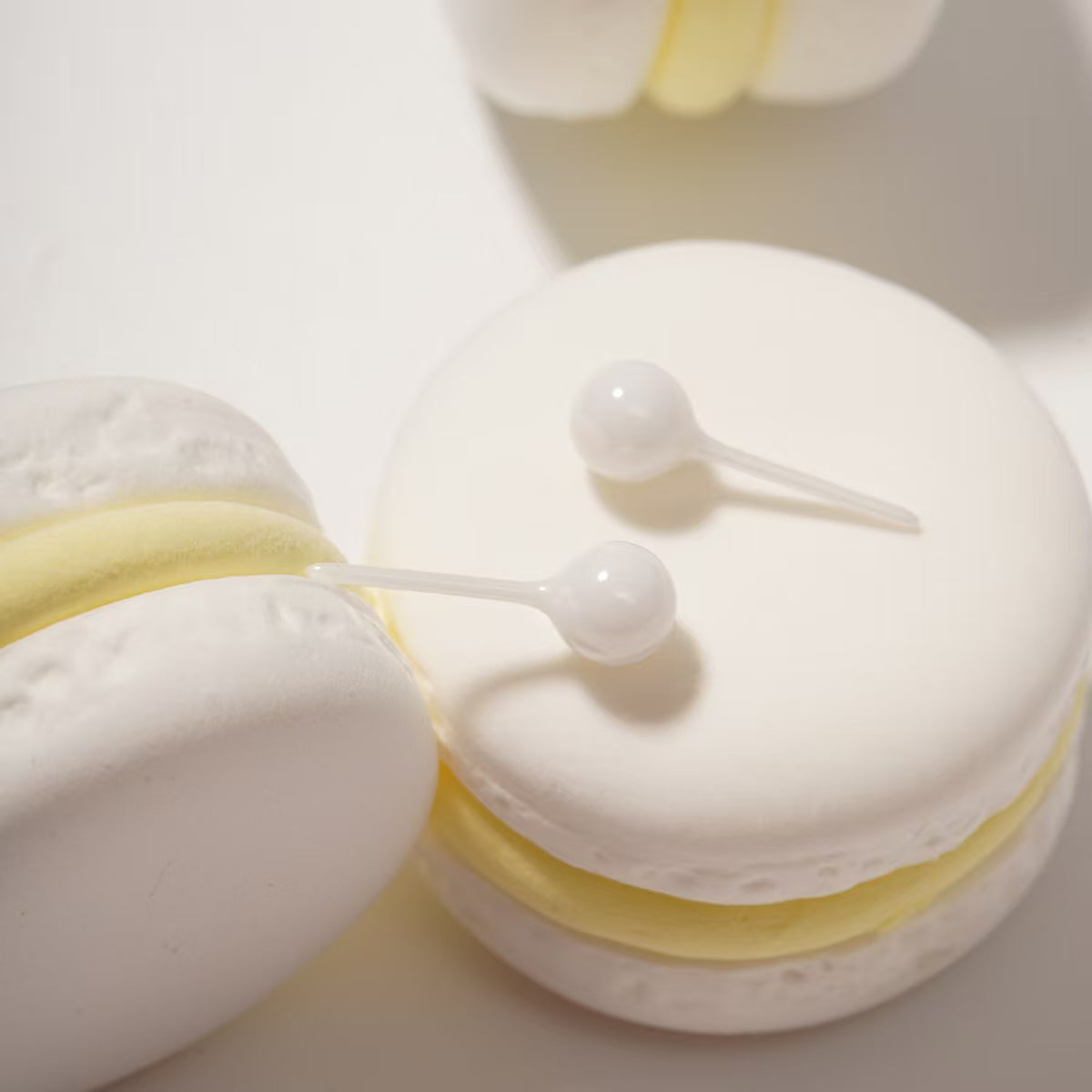 Ceramic Stud Earrings - White