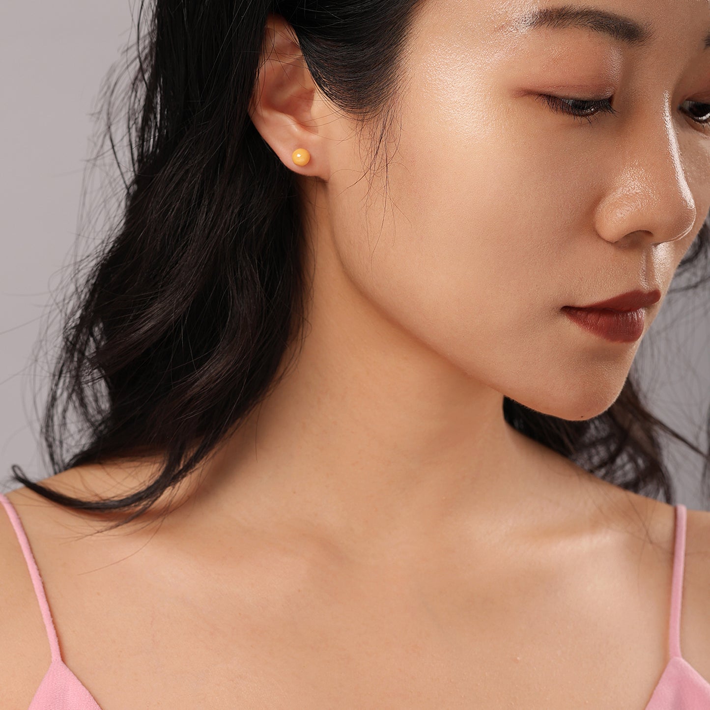 Ceramic Stud Earrings - Yellow