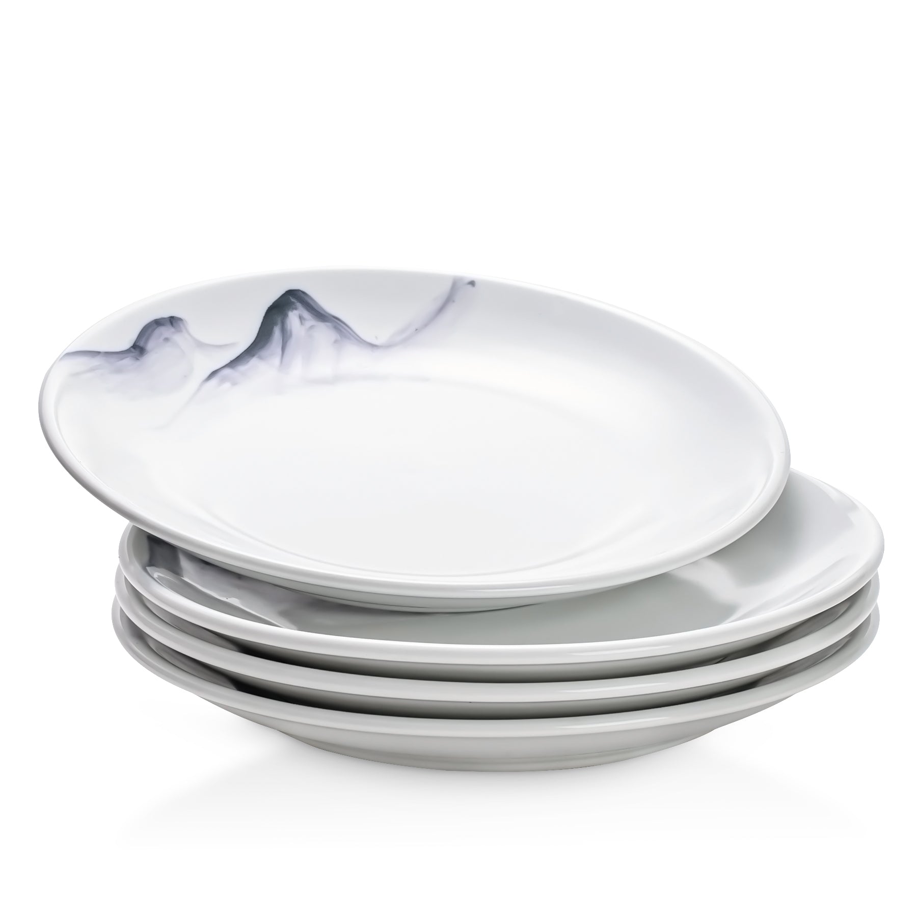 Fashion Dinnerware Blue and White Ceramic Coupe Plate