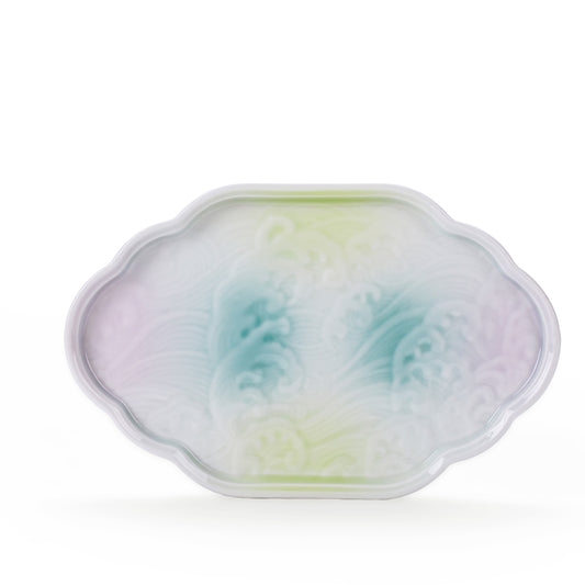 Colorful Ruyi Diamond Porcelain Serving Plate
