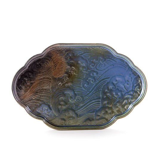 Island in Ocean Ceramic Sushi Serving Plate