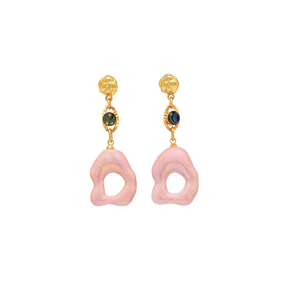 Fashion Jewelry-Modern Pink Drop Earring-Ceramic-Handmade