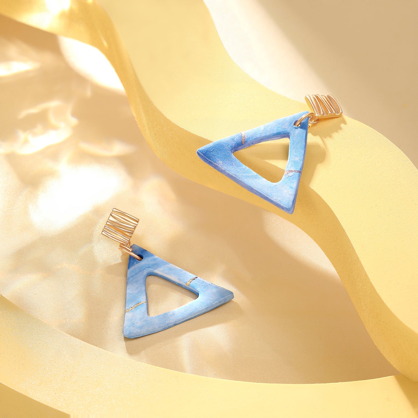 Fashion Jewelry-Modern Triangle Dangle Earring-Ceramic-Handmade