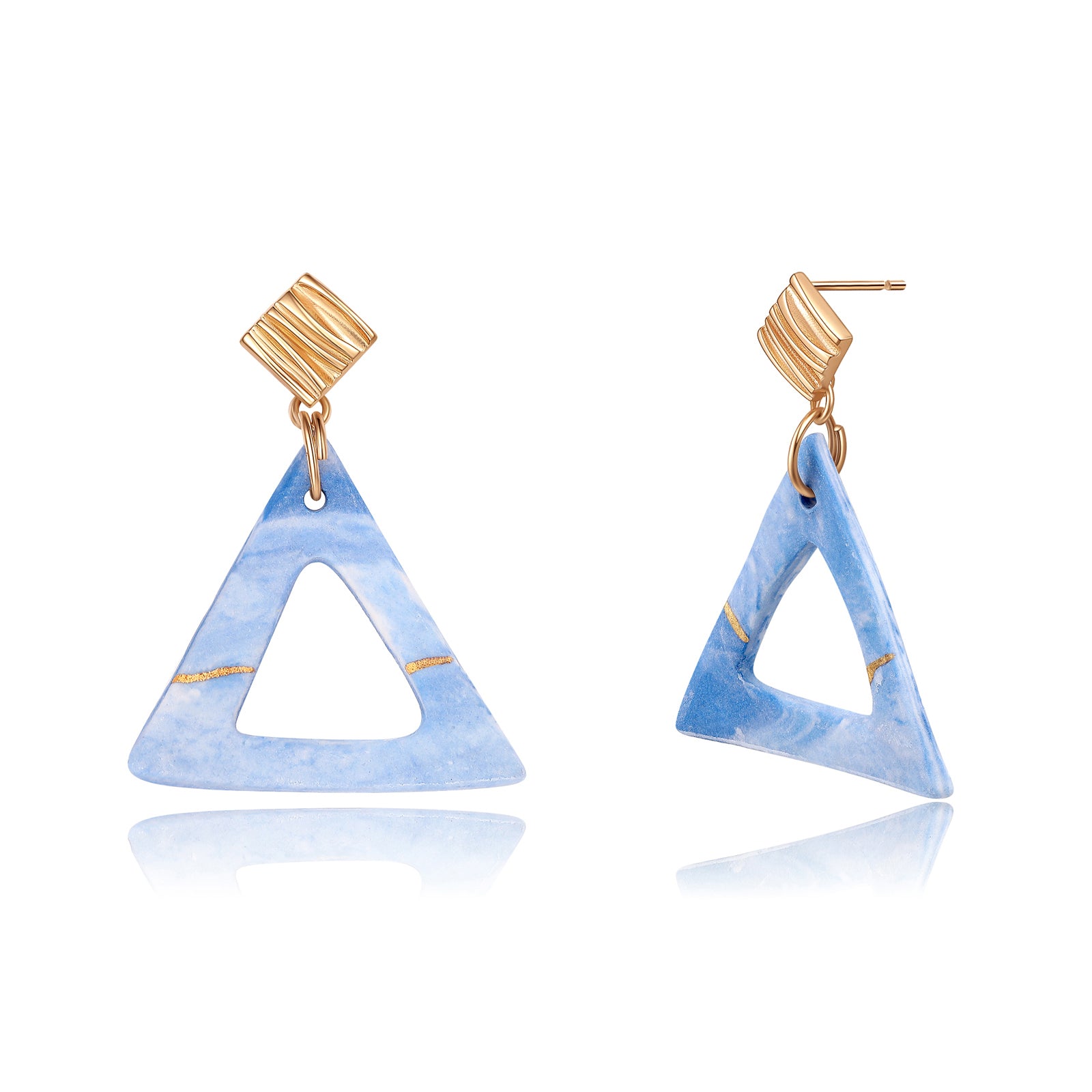 Fashion Jewelry-Modern Triangle Dangle Earring-Ceramic-Handmade