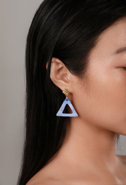 Fashion Jewelry-Modern Triangle Dangle Earring-Ceramic-Handmade