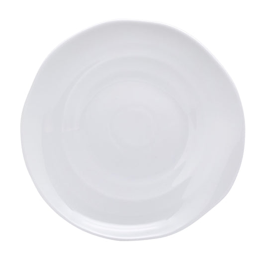 White Glaze Irregular Porcelain Dinner Plate-Set of 4