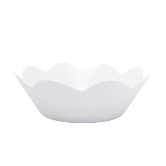 White Multi-Petal Porcelain Serving Bowl