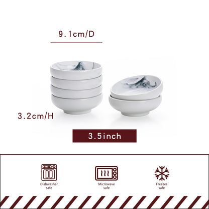 Small Porcelain Dipping Bowls-Set of 6